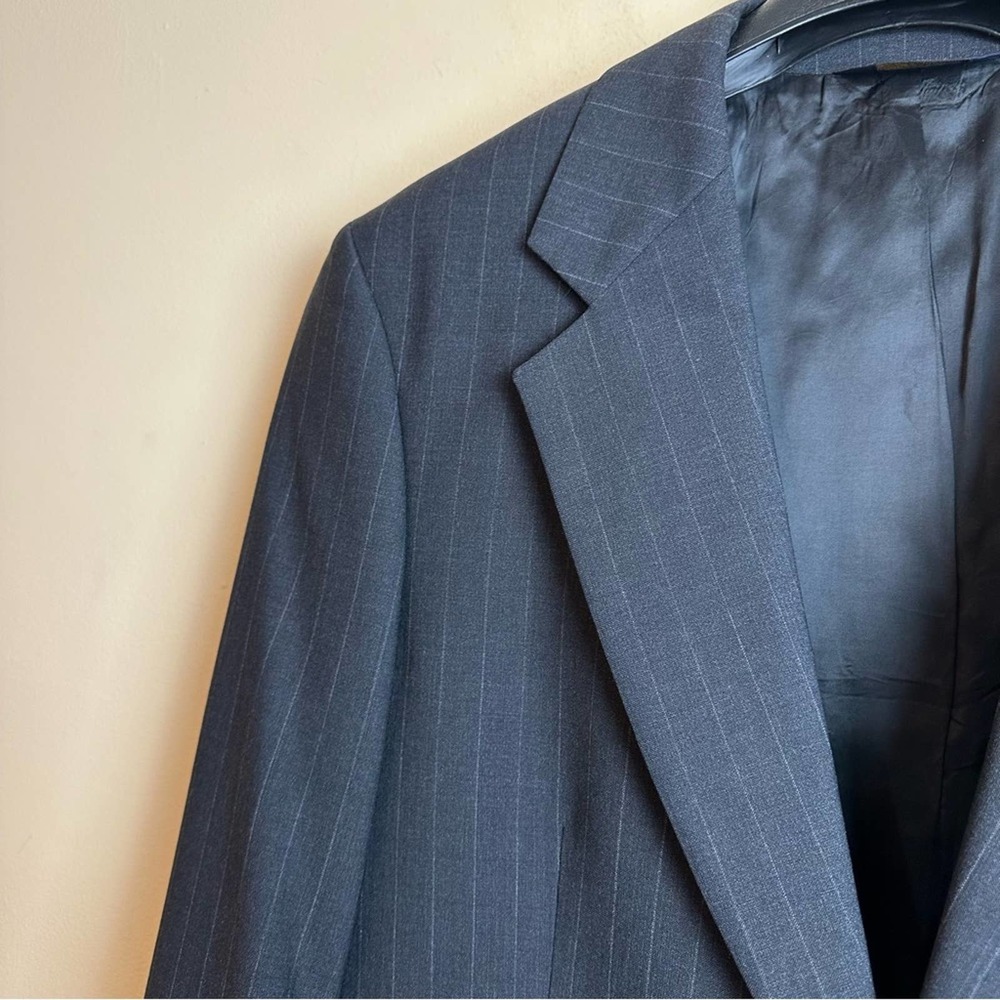 Brooks Brothers Brooksease Men's Wool Sports Coat Blazer 40R Gray Pinstripe - Picture 3 of 16